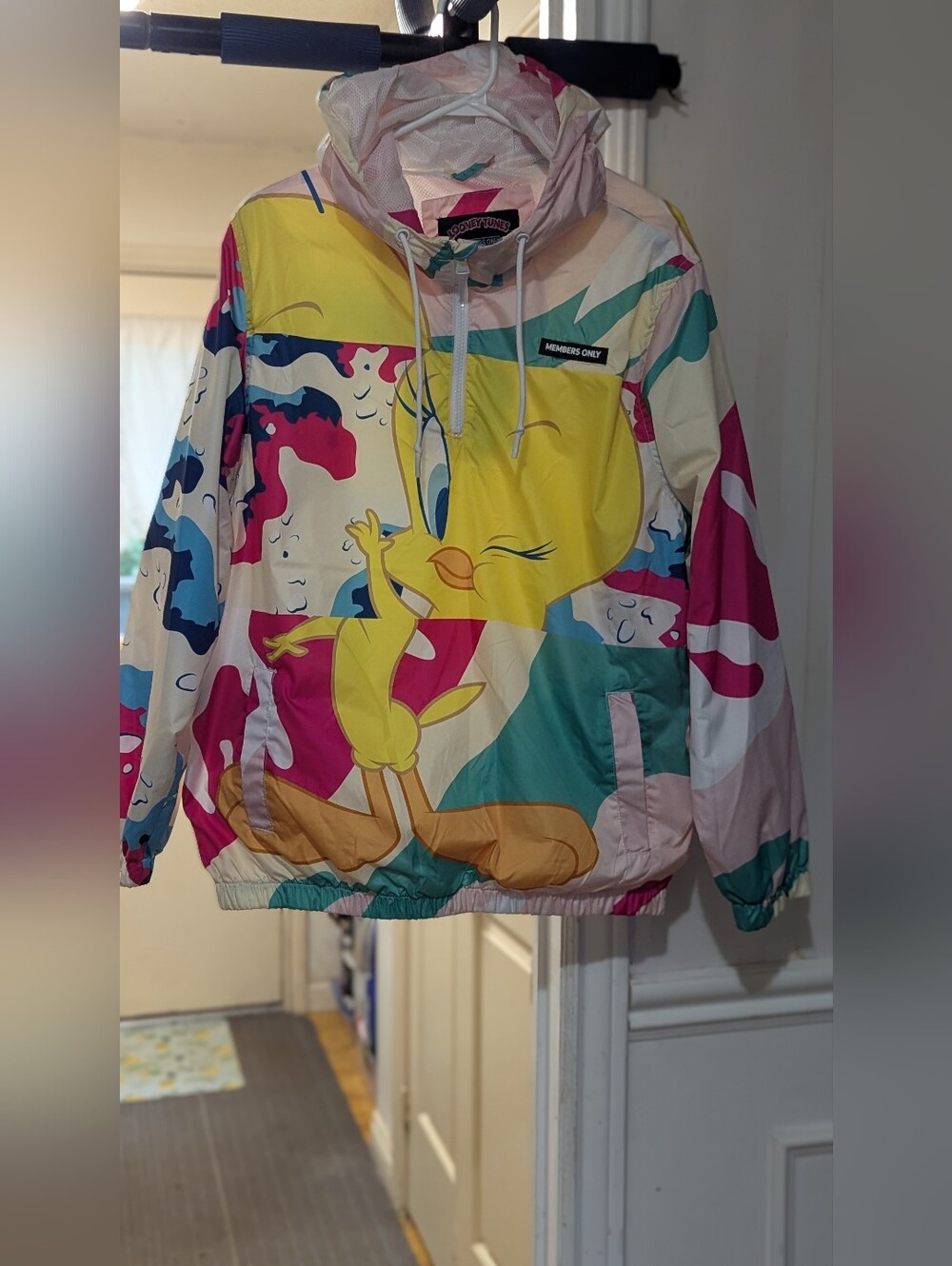 Tweety Bird Colorblock Windbreaker Jacket Size L